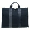 Hermes Hermès Black Grey Canvas Fourre-tout Tote For Women -Deals Hermes Store luxury women hermes used handbags p40591 001