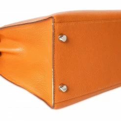 Hermes Orange Chevre Leather Sellier Kelly 28 Bag For Women -Deals Hermes Store luxury women hermes used handbags p406791 004