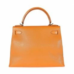 Hermes Orange Chevre Leather Sellier Kelly 28 Bag For Women -Deals Hermes Store luxury women hermes used handbags p406791 011