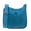 Hermes Blue Clemence Leather Evelyne III GM For Women -Deals Hermes Store luxury women hermes used handbags p40708 001