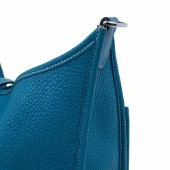 Hermes Blue Clemence Leather Evelyne III GM For Women -Deals Hermes Store luxury women hermes used handbags p40708 008