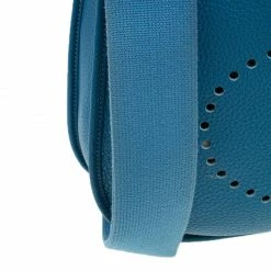 Hermes Blue Clemence Leather Evelyne III GM For Women -Deals Hermes Store luxury women hermes used handbags p40708 009