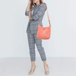 Hermes Rose Tea Taurillon Clemence Leather Evelyne III PM Bag For Women -Deals Hermes Store luxury women hermes used handbags p407680 001