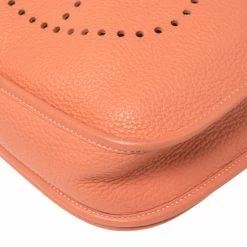 Hermes Rose Tea Taurillon Clemence Leather Evelyne III PM Bag For Women -Deals Hermes Store luxury women hermes used handbags p407680 006