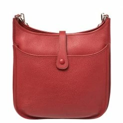 Hermes Rouge Vif Clemence Leather Evelyne III GM Bag For Women -Deals Hermes Store luxury women hermes used handbags p408108 010