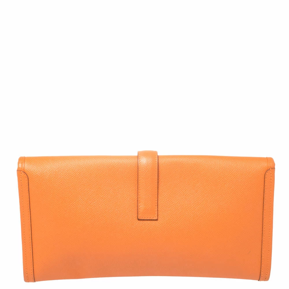 Hermes Orange Epsom Leather Elan Jige 29 Clutch For Women 6 Hermes Orange Epsom Leather Elan Jige 29 Clutch For Women - Image 4