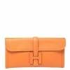 Hermes Orange Epsom Leather Elan Jige 29 Clutch For Women