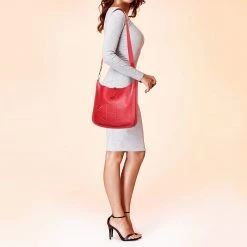 Hermes Rouge Vif Togo Leather Evelyne I PM Bag For Women -Deals Hermes Store luxury women hermes used handbags p408156 001