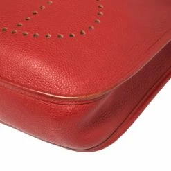 Hermes Rouge Vif Togo Leather Evelyne I PM Bag For Women -Deals Hermes Store luxury women hermes used handbags p408156 012