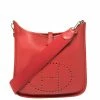 Hermes Rouge Vif Togo Leather Evelyne I PM Bag For Women