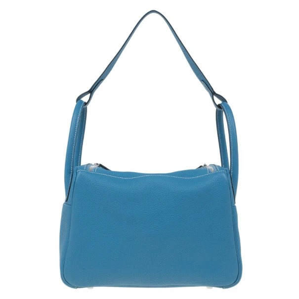 Hermes Blue Clemence Leather Lindy Bag 30 For Women 6 Hermes Blue Clemence Leather Lindy Bag 30 For Women - Image 4