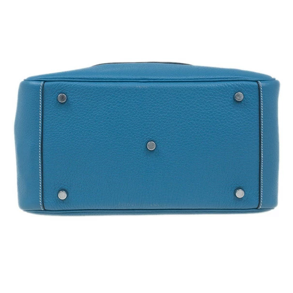 Hermes Blue Clemence Leather Lindy Bag 30 For Women 7 Hermes Blue Clemence Leather Lindy Bag 30 For Women - Image 5