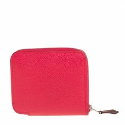 Hermes Bougainvillea Epsom Calfskin Silk'In Compact Wallet For Women -Deals Hermes Store luxury women hermes used handbags p411285 001