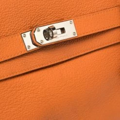 Hermes Orange Taurillon Clemence Leather Palladium Hardware Shoulder Kelly 42 Bag For Women -Deals Hermes Store luxury women hermes used handbags p411428 007
