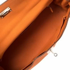 Hermes Orange Taurillon Clemence Leather Palladium Hardware Shoulder Kelly 42 Bag For Women -Deals Hermes Store luxury women hermes used handbags p411428 018