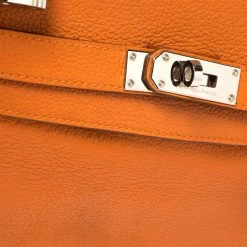 Hermes Orange Taurillon Clemence Leather Palladium Hardware Shoulder Kelly 42 Bag For Women -Deals Hermes Store luxury women hermes used handbags p411428 021
