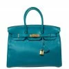Hermes Cobalt Taurillion Clemence Leather Gold Hardware Birkin 35 Bag For Women -Deals Hermes Store luxury women hermes used handbags p411506 002