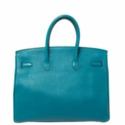 Hermes Cobalt Taurillion Clemence Leather Gold Hardware Birkin 35 Bag For Women -Deals Hermes Store luxury women hermes used handbags p411506 003