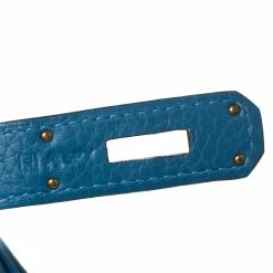 Hermes Blue Birkin Izmir Clemence Leather Gold Hardware Birkin 30 Bag With Twilly For Women -Deals Hermes Store luxury women hermes used handbags p411574 010