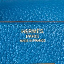 Hermes Blue Birkin Izmir Clemence Leather Gold Hardware Birkin 30 Bag With Twilly For Women -Deals Hermes Store luxury women hermes used handbags p411574 014