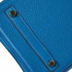 Hermes Blue Birkin Izmir Clemence Leather Gold Hardware Birkin 30 Bag With Twilly For Women -Deals Hermes Store luxury women hermes used handbags p411574 017