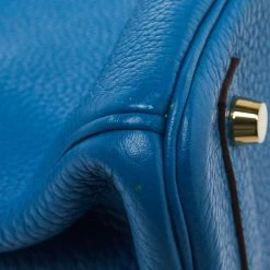 Hermes Blue Birkin Izmir Clemence Leather Gold Hardware Birkin 30 Bag With Twilly For Women -Deals Hermes Store luxury women hermes used handbags p411574 020