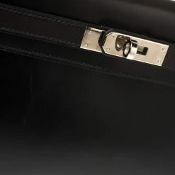 Hermes Black Box Calf Leather Palladium Hardware Kelly Longue Clutch 34 For Women -Deals Hermes Store luxury women hermes used handbags p411580 006