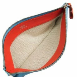 Hermes Blue/Light Blue Leather Tohubohu Clutch Bag For Women -Deals Hermes Store luxury women hermes used handbags p411621 007