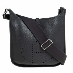 Hermes Prunoir Taurillon Clemence Leather Evelyne III PM Bag For Women