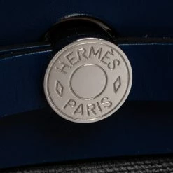 Hermes Black/Blue Sapphire Coated Canvas And Leather Limited Edition Herbag Zip 31 Bag For Women -Deals Hermes Store luxury women hermes used handbags p413424 003