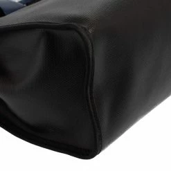 Hermes Black/Blue Sapphire Coated Canvas And Leather Limited Edition Herbag Zip 31 Bag For Women -Deals Hermes Store luxury women hermes used handbags p413424 005