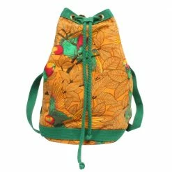 Hermes Multicolor Canvas "Les Perroquets Parrot" Drawstring Shoulder Bag For Women