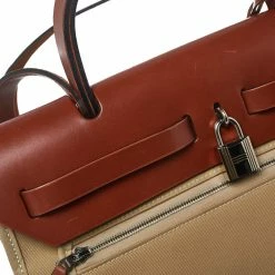 Hermes Toile Trench Vache Hunter Leather Herbag Zip 31 Bag For Women -Deals Hermes Store luxury women hermes used handbags p415171 010