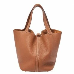 Hermes Gold Clemence Leather Gold Hardware Picotin Lock 22 Bag For Women -Deals Hermes Store luxury women hermes used handbags p415199 002