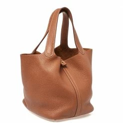 Hermes Gold Clemence Leather Gold Hardware Picotin Lock 22 Bag For Women -Deals Hermes Store luxury women hermes used handbags p415199 003