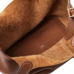 Hermes Gold Clemence Leather Gold Hardware Picotin Lock 22 Bag For Women -Deals Hermes Store luxury women hermes used handbags p415199 005