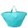 Hermes Blue Atoll Canvas Beach Tote For Women