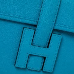 Hermes Hermés Bleu Zanzibar Chevre Leather Elan Jige 29 Clutch For Women -Deals Hermes Store luxury women hermes used handbags p416426 007