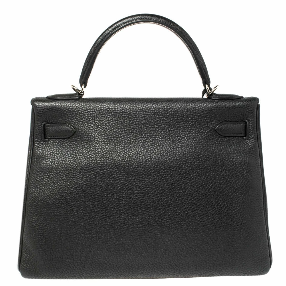 Hermes Hermés Noir Togo Leather Palladium Hardware Kelly Retourne 32 Bag For Women 6 Hermes Hermés Noir Togo Leather Palladium Hardware Kelly Retourne 32 Bag For Women - Image 4