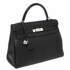 Hermes Hermés Noir Togo Leather Palladium Hardware Kelly Retourne 32 Bag For Women 17 Hermes Hermés Noir Togo Leather Palladium Hardware Kelly Retourne 32 Bag For Women -Deals Hermes Store luxury women hermes used handbags p416438 008