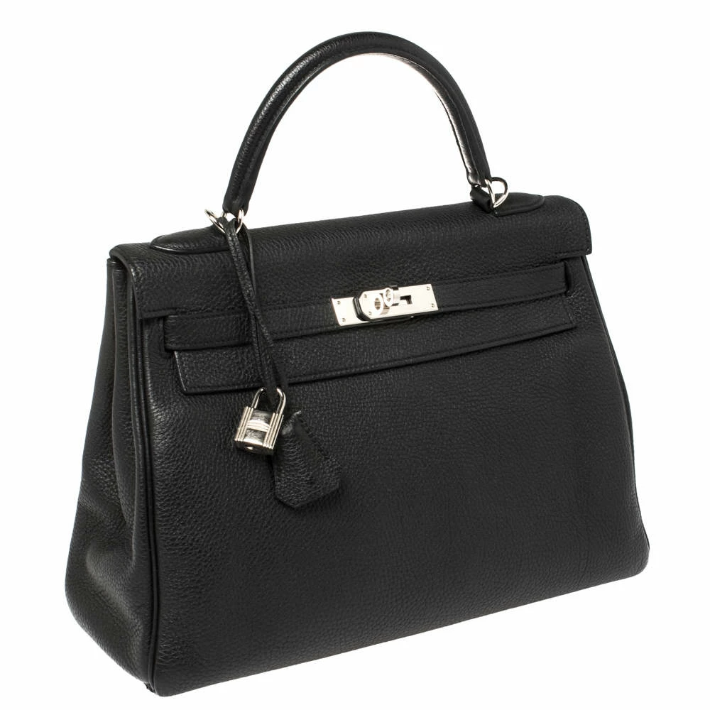Hermes Hermés Noir Togo Leather Palladium Hardware Kelly Retourne 32 Bag For Women 5 Hermes Hermés Noir Togo Leather Palladium Hardware Kelly Retourne 32 Bag For Women - Image 3