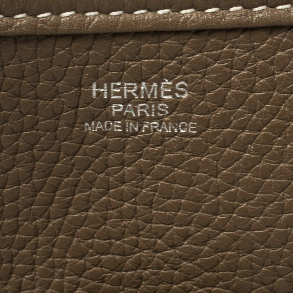 Hermes Etoupe Togo Leather Evelyne III GM Bag For Women 11 Hermes Etoupe Togo Leather Evelyne III GM Bag For Women - Image 9