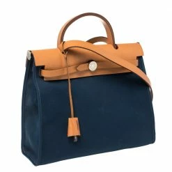 Hermes Bleu De Malte/Natural Canvas And Leather Herbag Zip 31 Bag For Women 15 Hermes Bleu De Malte/Natural Canvas And Leather Herbag Zip 31 Bag For Women -Deals Hermes Store luxury women hermes used handbags p416587 008