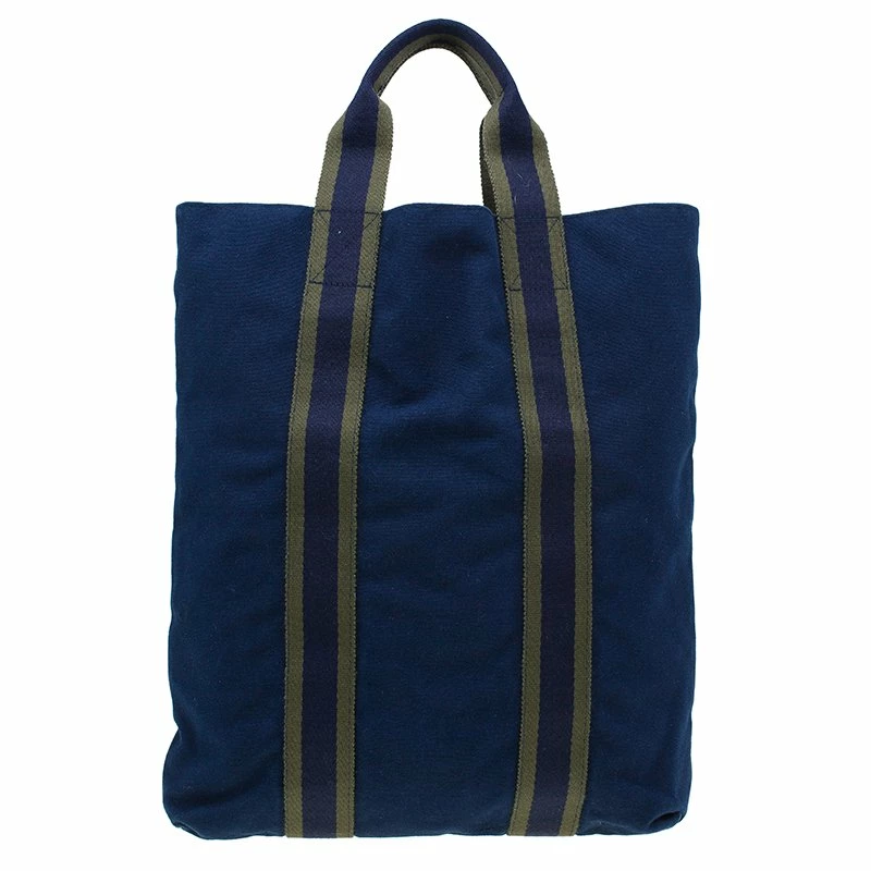 Hermes Navy Blue Canvas Fourre Tout Shopping Tote Bag For Women 6 Hermes Navy Blue Canvas Fourre Tout Shopping Tote Bag For Women - Image 4