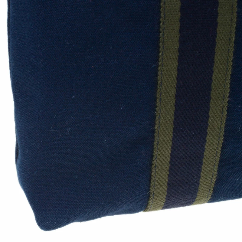 Hermes Navy Blue Canvas Fourre Tout Shopping Tote Bag For Women 12 Hermes Navy Blue Canvas Fourre Tout Shopping Tote Bag For Women - Image 10