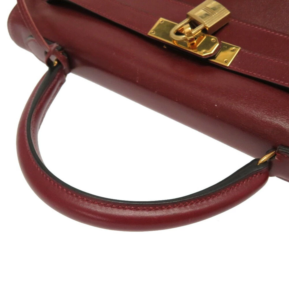 Hermes Red Box Leather Kelly Retourne 32 Bag For Women 9 Hermes Red Box Leather Kelly Retourne 32 Bag For Women - Image 7
