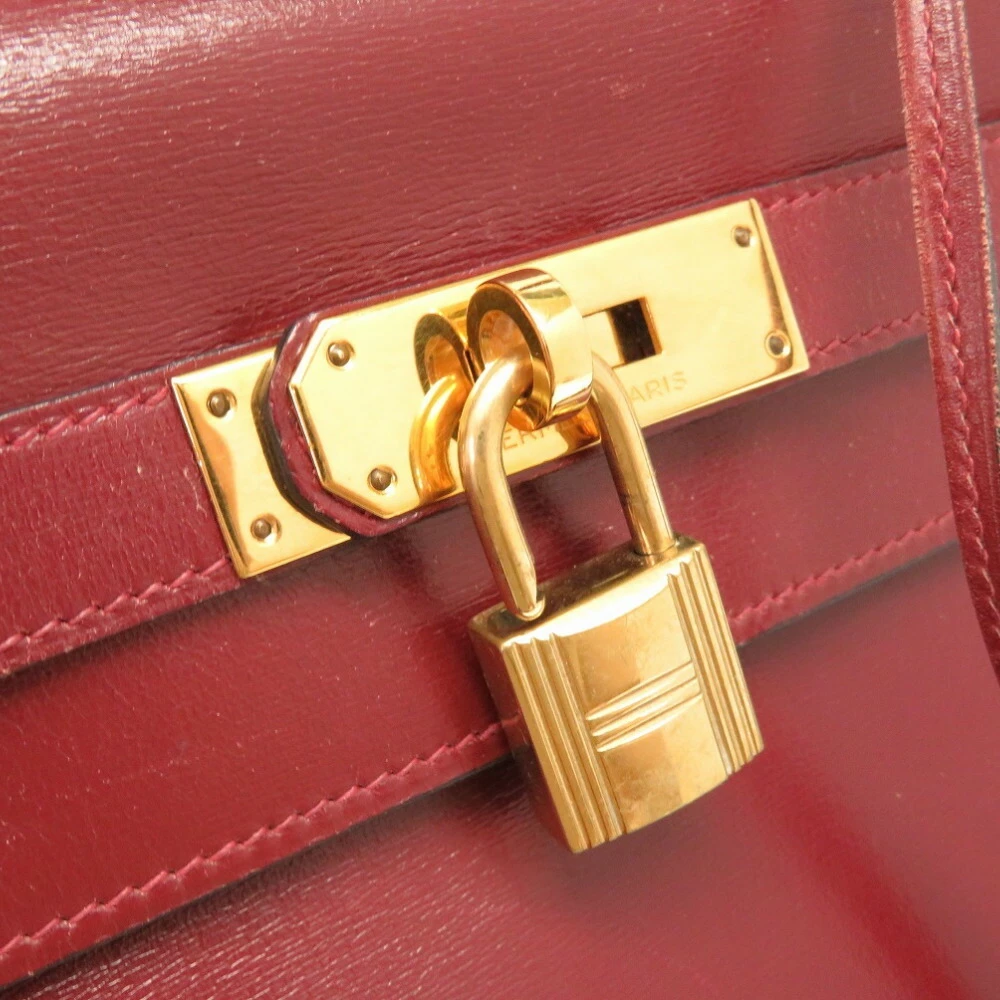 Hermes Red Box Leather Kelly Retourne 32 Bag For Women 11 Hermes Red Box Leather Kelly Retourne 32 Bag For Women - Image 9