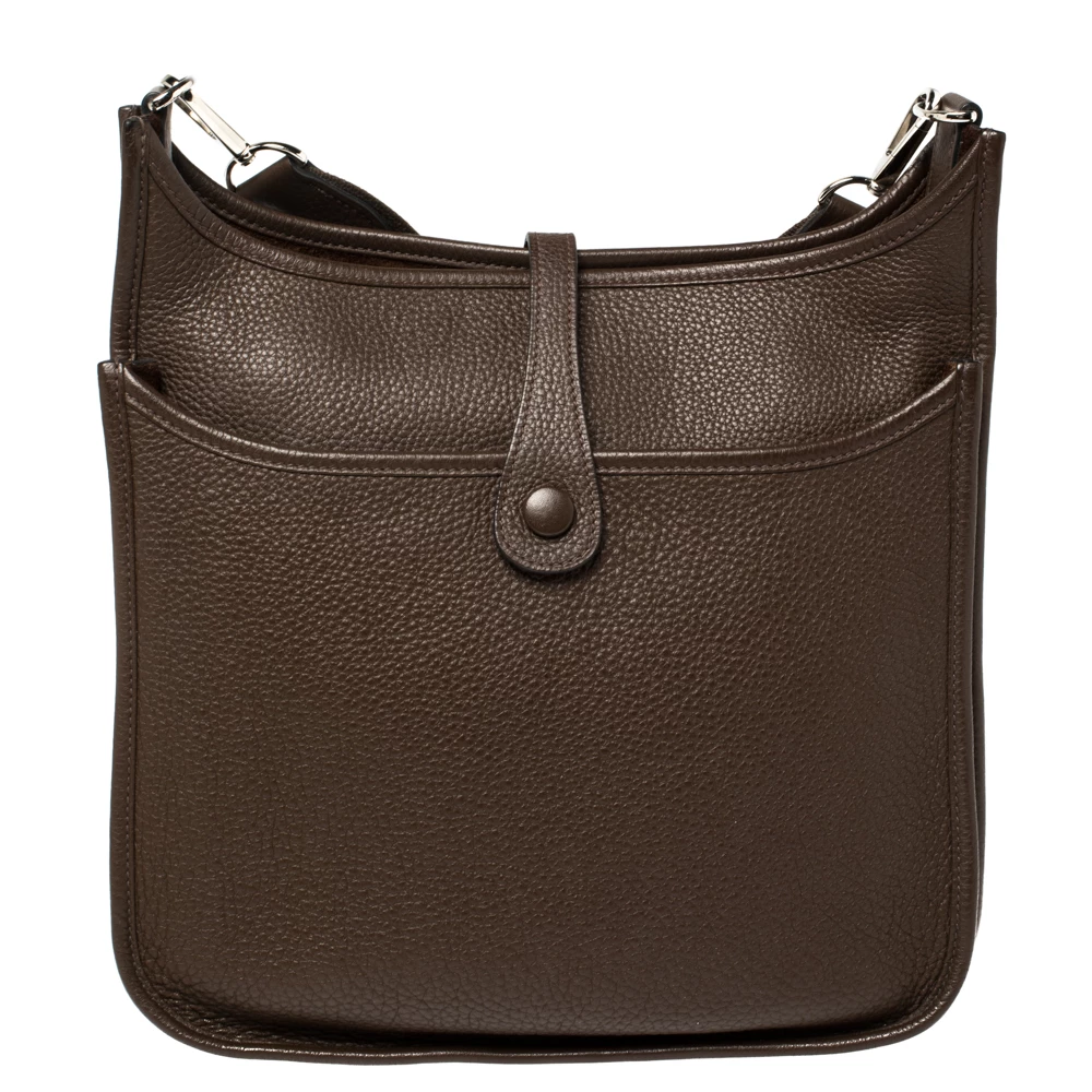 Hermes Chocolat Togo Leather Evelyne III PM Bag For Women 6 Hermes Chocolat Togo Leather Evelyne III PM Bag For Women - Image 4