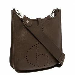 Hermes Chocolat Togo Leather Evelyne III PM Bag For Women 17 Hermes Chocolat Togo Leather Evelyne III PM Bag For Women -Deals Hermes Store luxury women hermes used handbags p420959 004