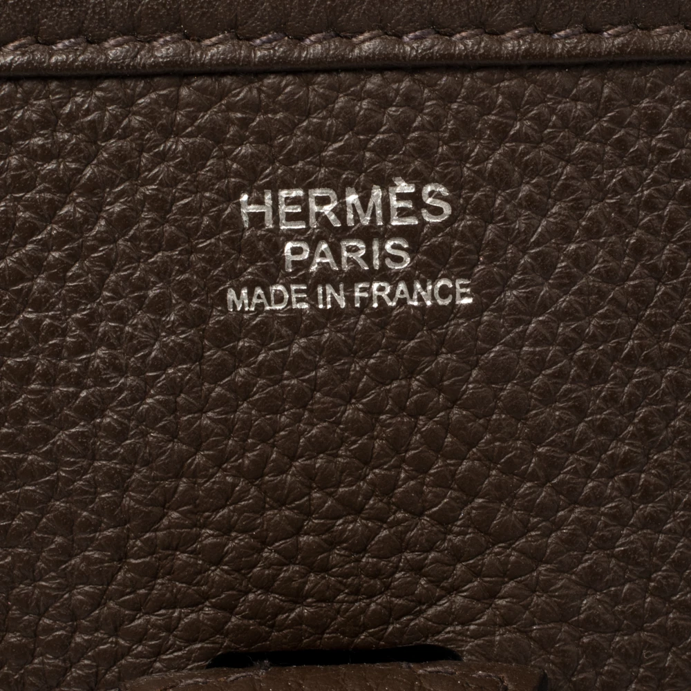 Hermes Chocolat Togo Leather Evelyne III PM Bag For Women 11 Hermes Chocolat Togo Leather Evelyne III PM Bag For Women - Image 9